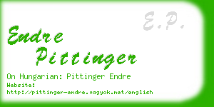 endre pittinger business card